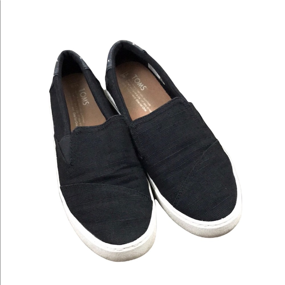 TOMS Black with Polka Dots on Heels size 8